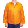 Powerweld FR Cotton Welding Jacket, 9oz Orange Sateen, 4X-Large PWOFRJXXXXL